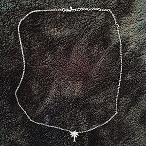 silver palm tree necklace